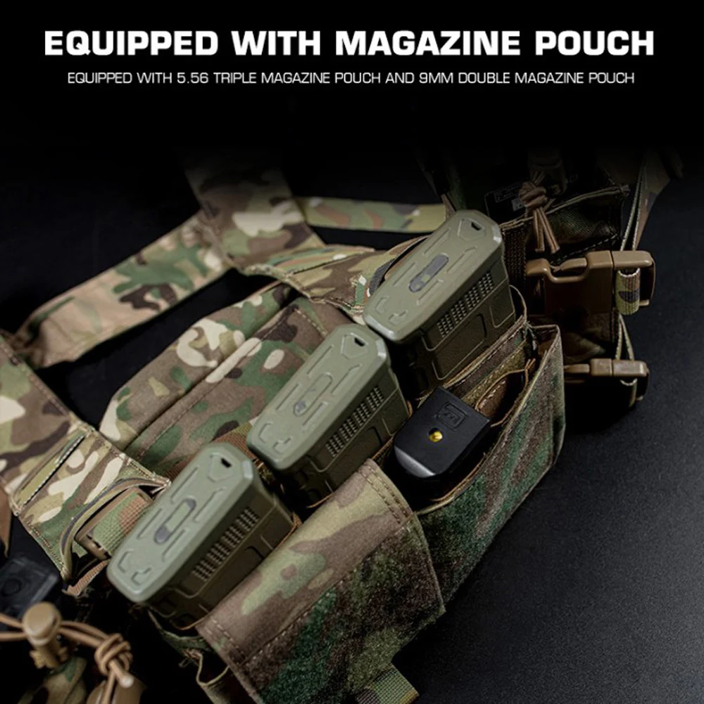 Imagem -03 - Tactical Mk4 Peito Rig com Built-in Triplo Radio Bolsa Hunting Vest cs Match Equipamento Wargame 556 Duplo Milímetros Magazine Pouch Radio Bag