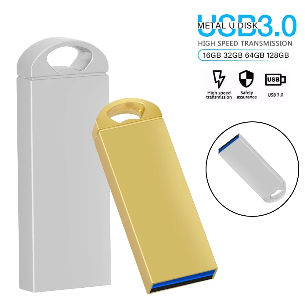 

METAL 16GB 32GB 64GB 128GB Pendrive Metal USB Flash Drive Pen Drive USB 3.0 Waterproof U Disk Memoria Cel Usb Stick for PC