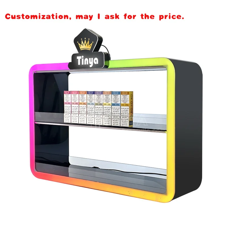 

custom.Customized Acrylic Display 2-Layer Led Countertop Display Cabinet Stand