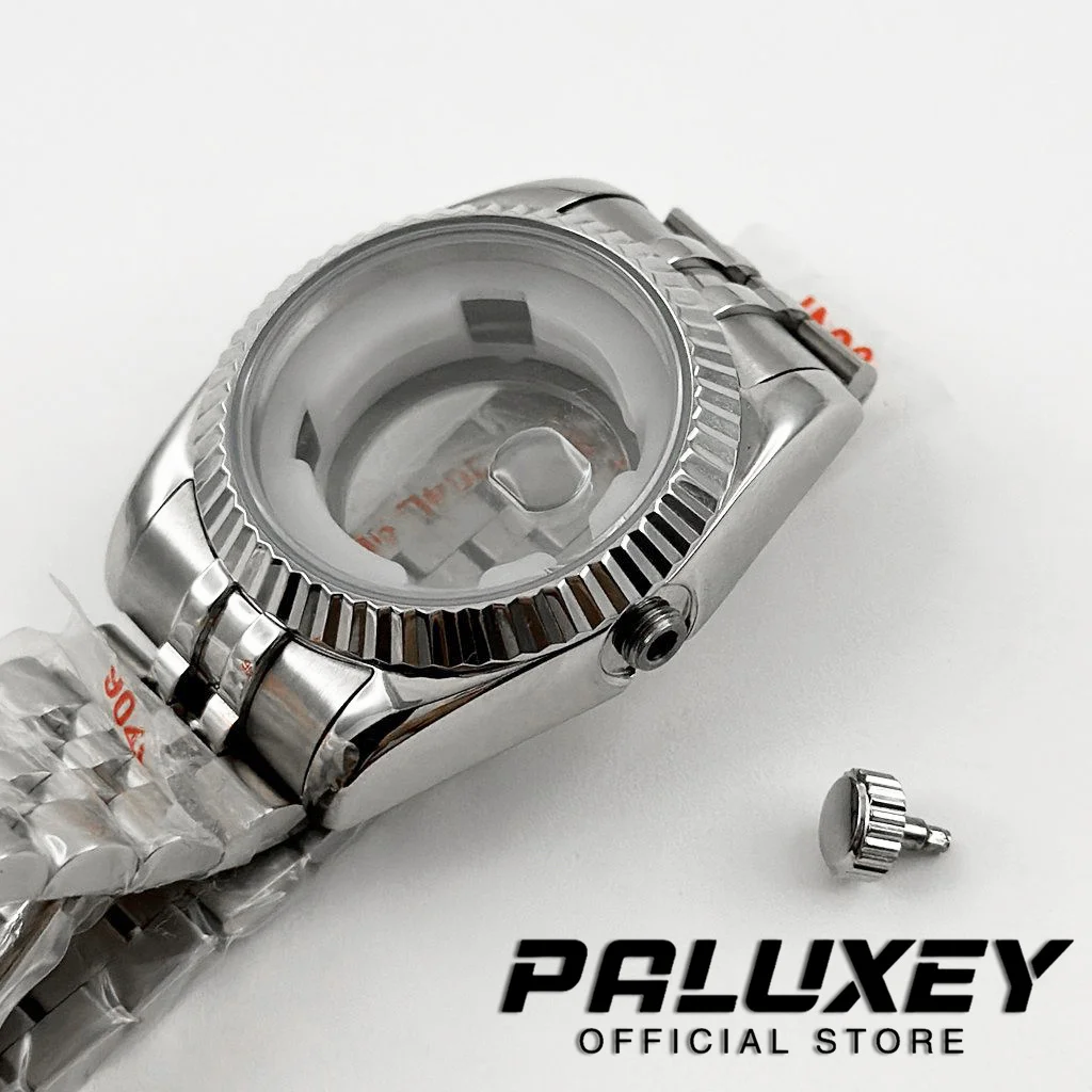 31MM NH05 karbowane zakrzywione szkło szafirowe wodoodporne etui na zegarek ze stali nierdzewnej dla pań kobiety pasują do mechanizmu NH05 NH06