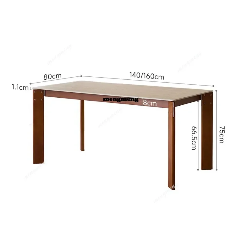 Mid-century Style Rock Slab Dining Table Nordic Creative Rectangular Retro Dining Table Solid Wood Design Home FurnitureX