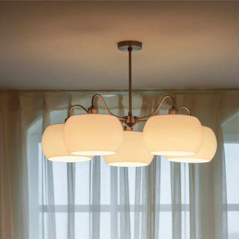 

Persimmon chandelier milk white glass chandlier Living room italian designer lamp Bedroom Restaurant kitchen island lighting