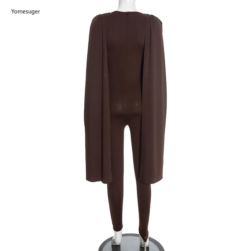 จั๊มสูทคอวีผู้หญิงยี่ห้อ Yomesugar ดีไซน์ผูกโบว์เซ็กซี่ แขนยาว ซิปหลัง ทรงเข้ารูป แฟชั่นชุดรอมเปอร์สำหรับงานปาร์ตี้และคลับ