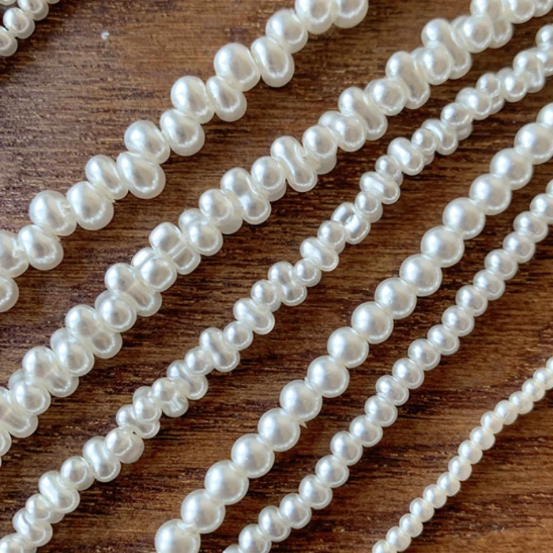 100g White Pearlized Glass Beads  for DIY Handcraft