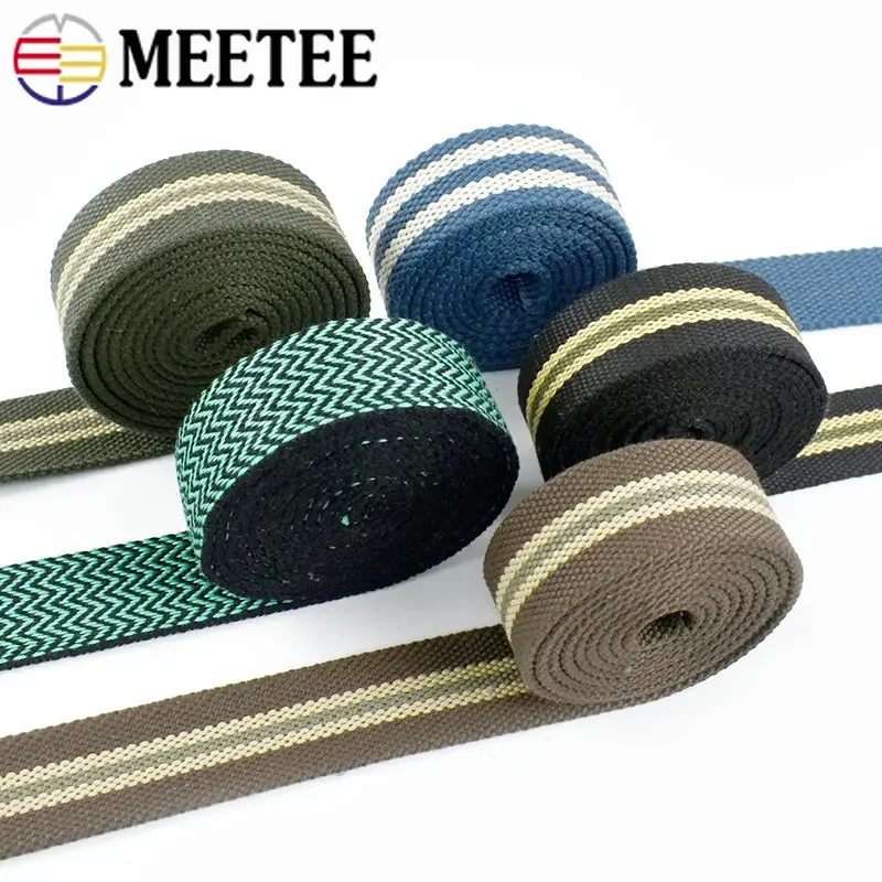 2Meters Cotton Webbing Strap 38mm Polyester Backpack Tapes Shoulder Bag Band Decorative Ribbon Belt Clothes Sewing Accessories