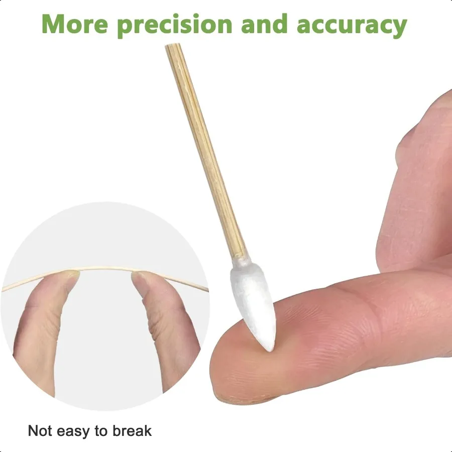 500 200 قطعة مسحات تنظيف المسدس 6 بوصة مسحات قطنية طويلة خالية من الوبر مسحات بندقية عالية الامتصاص لتطبيق تنظيف المسدس الدقيق
