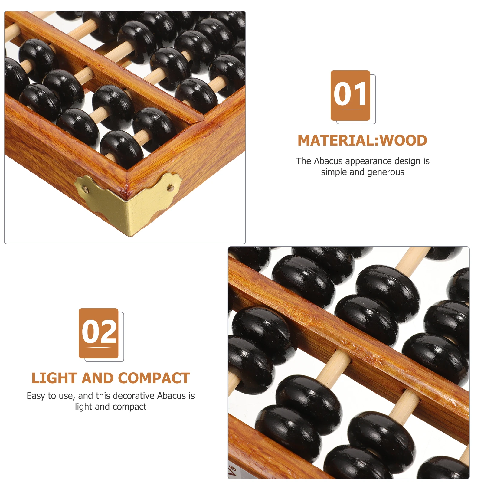 

Professional Wooden Abacus Vintage Design Students Arithmetic Counting Tool Portable for School Home Office Children Learning