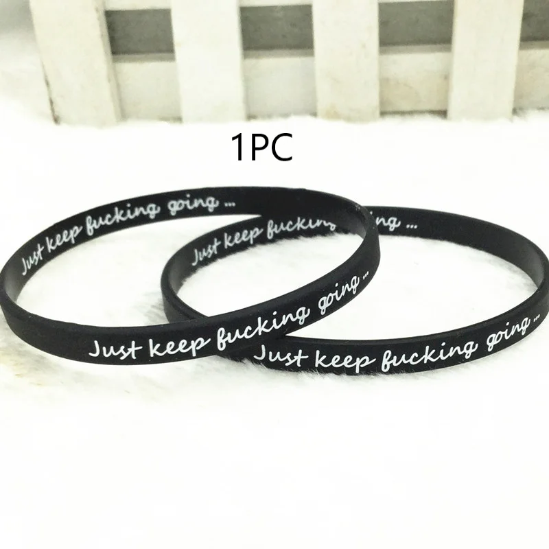 5pcs just keep moving you are my sunshine nothing is impossible you can do amazing thing rubber bracelet silicone wristband