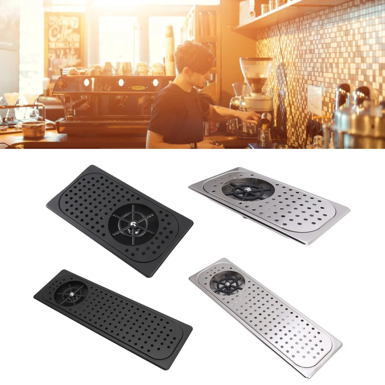 Pitcher Rinser Cup Washer Glass Sink Rinser Water Saving Easy To Install High Pressure Washing with Drip Tray for Coffee Shop
