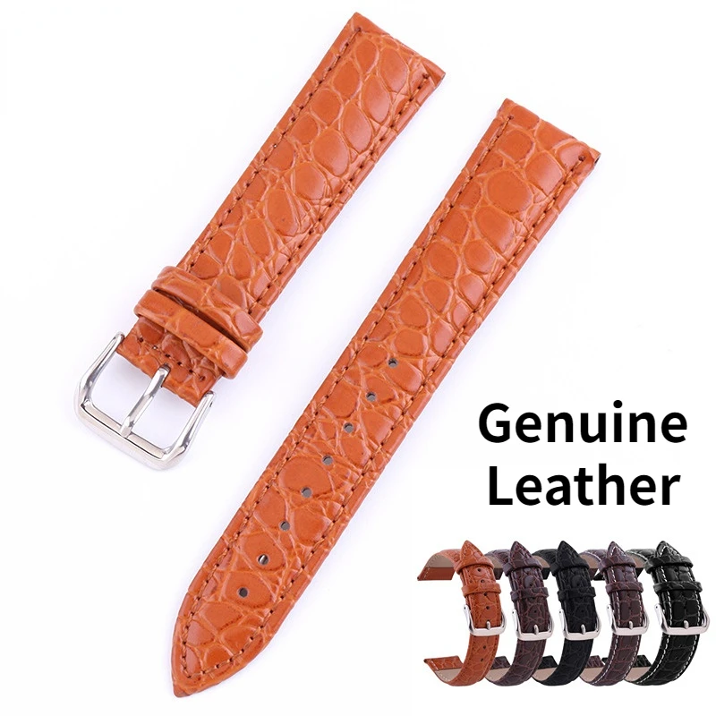 12-24mm Crocodile Pattern Leather Strap Calfskin Watch Band Watchband for Amazfit for Samsung for Huawei Bracelet Wristbelt