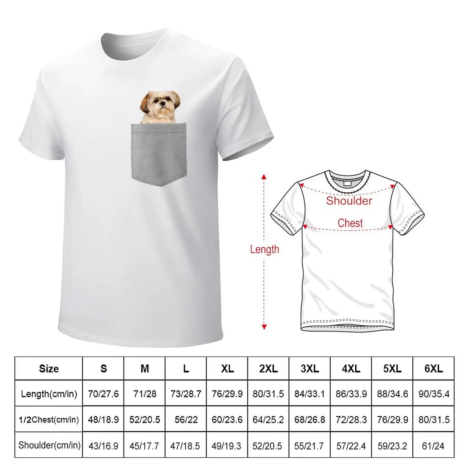 Dog in Your Pocket Shih Tzu T-Shirt plain quick drying blacks heavyweights oversized t shirts for men