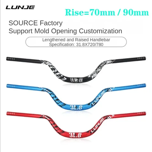 Manillar de bicicleta de montaña, manillar de ángulo alto de 70/90mm, mango de 720/780mm, accesorios para bicicleta de montaña, piezas de manillar de bicicleta