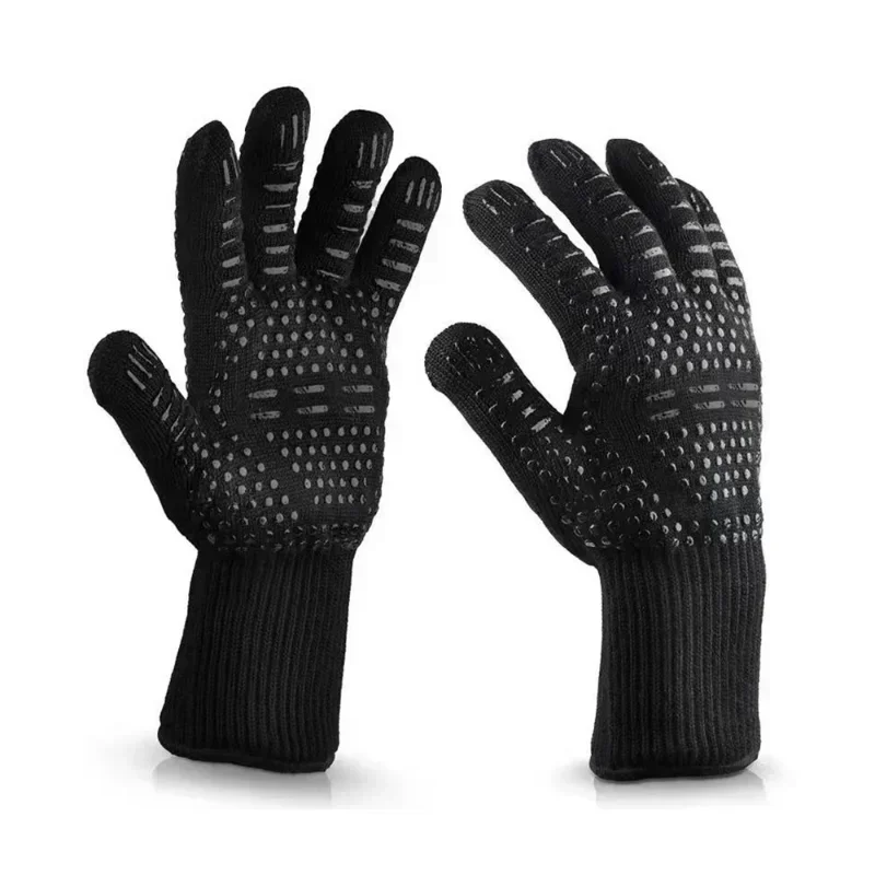 BBQ Gloves High Temperature Resistance Oven Mitts 500 800 Degrees Fireproof Barbecue Heat Insulation Microwave Oven Gloves