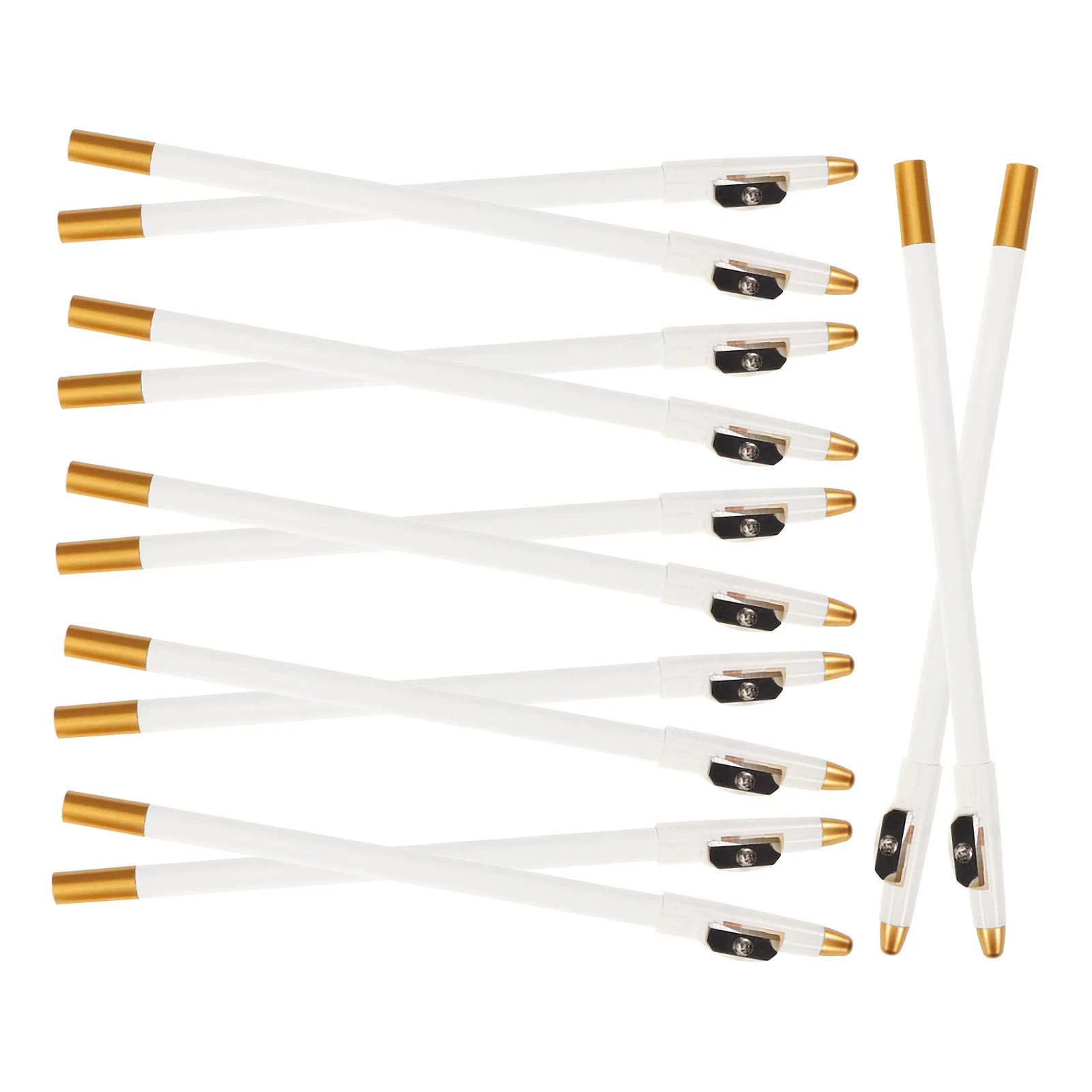 12-delige wenkbrauw puntenslijper houten make-up shaper langdurige waterdichte zweetbestendige wenkbrauwpoeder eyeliner potlood