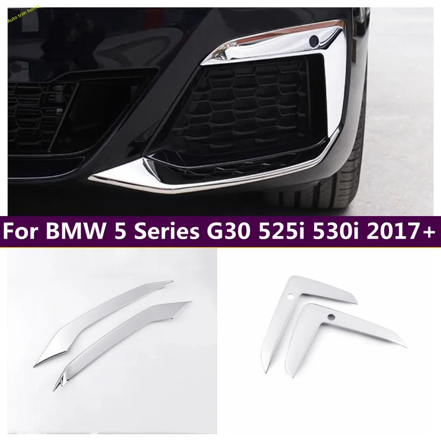 Accessories Front Bumper Fog Lights Trim Lamps Cover Reflective Sticker Decor Fit For BMW 5 Series G30 525i 530i 2017 - 2023