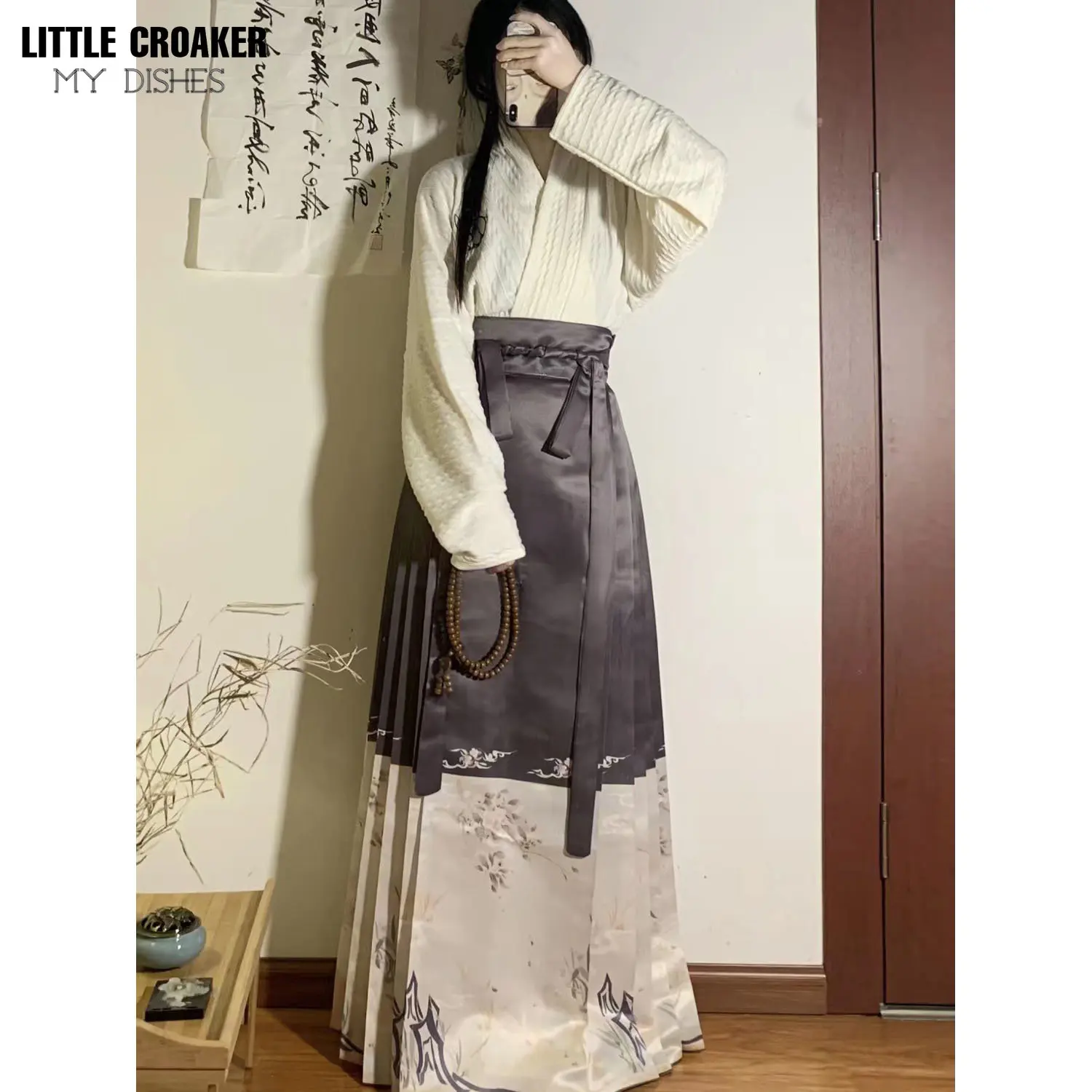 Hanfu Original Melhorado Dinastia Ming Roupas Antigas das Mulheres Tradicionais Chinesas Hanfu Cavalo Face Saia Desgaste Chinês