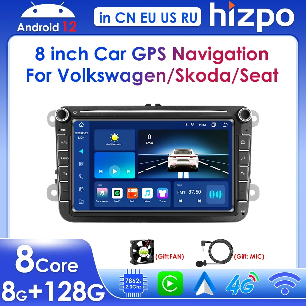 

For Volkswagen Passat B6 VW Golf 5 Transporter Polo Jetta Skoda Seat Android 12 Carplay 2 Din Car Radio Multimedia Player GPS 4G