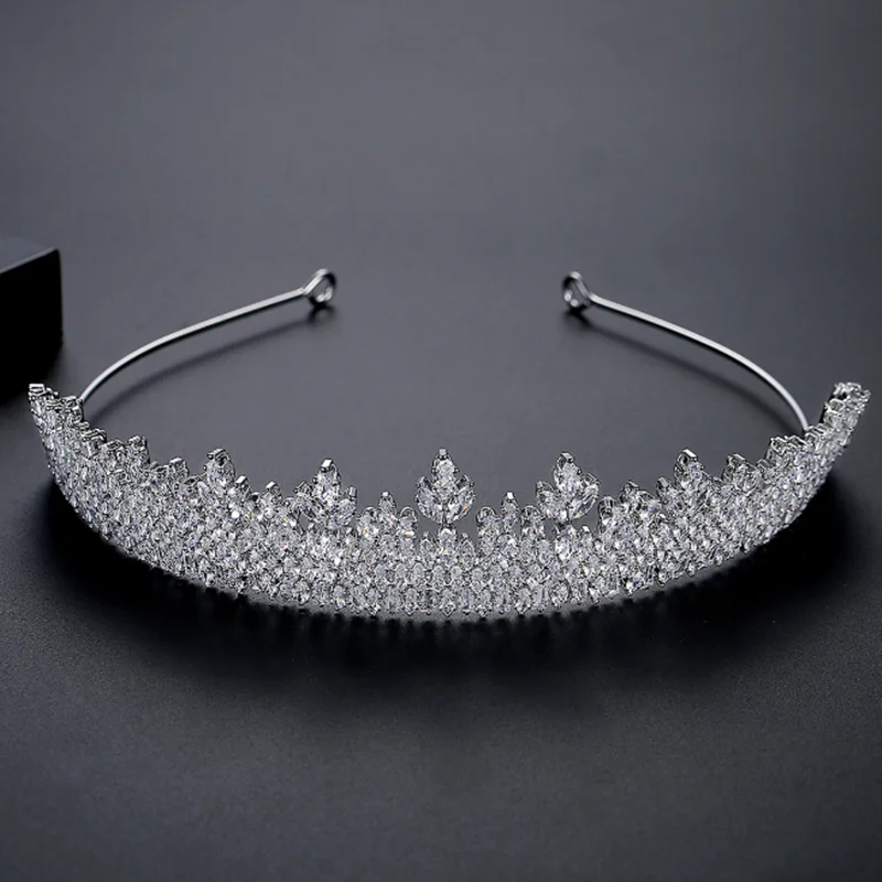 

S925 Pure Silver Moissanite New Bride Headband Faionable Crown Hair Accory for Women Birthday Wedding Hair Decorations