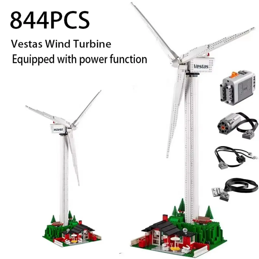 

844pcs creative series 10268 wind turbine building blocks electric windmill generator brick model boy toys children's gifts
