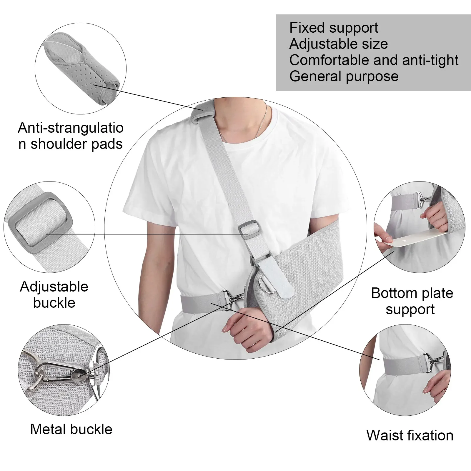 Double fixation Arm Sling Support Shoulder Arm Dislocation Wrists Joint Sprain Forearm Fracture Fixation Elbow Joints Treatments