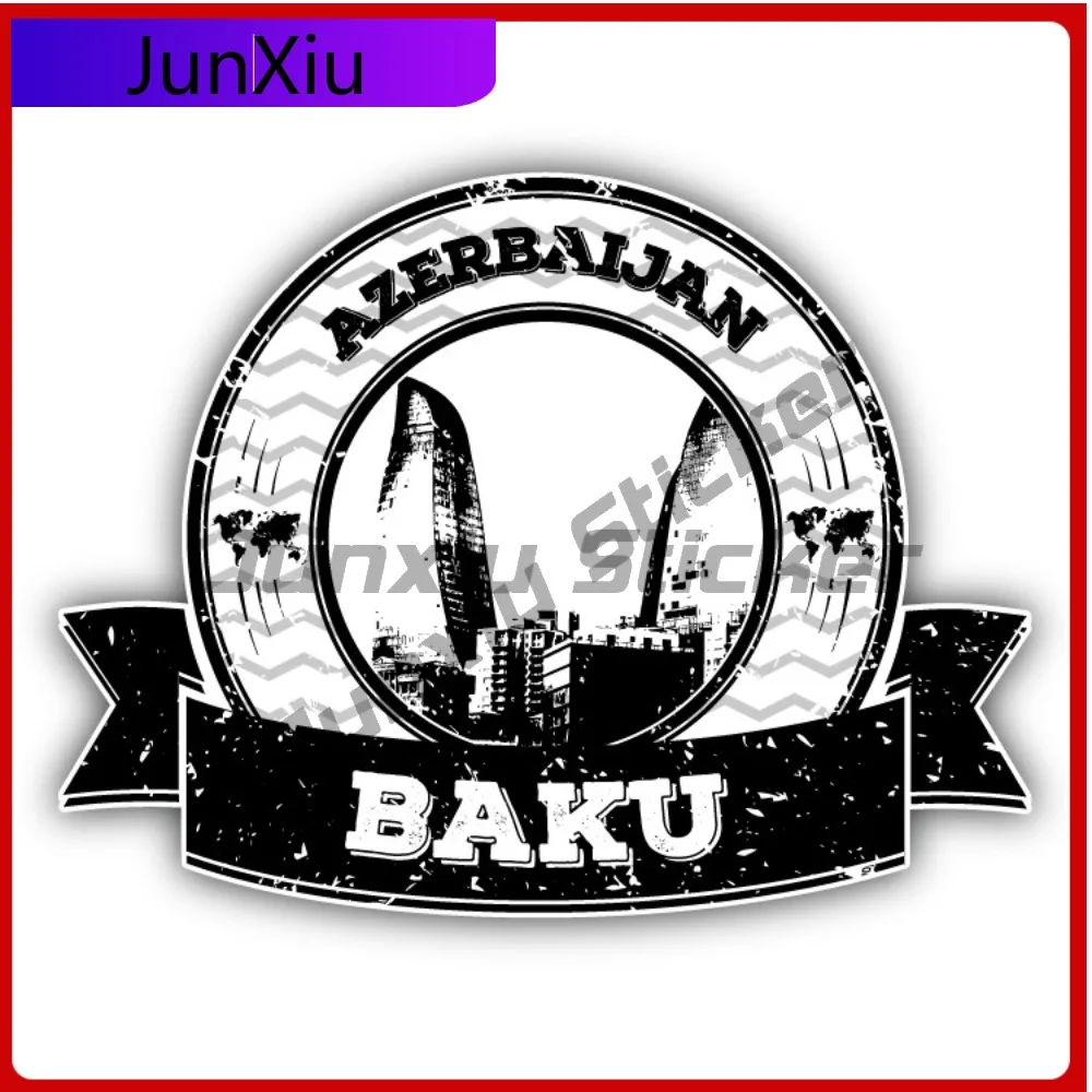 

Baku Azerbaijan Creative Sticker Stamp Travel Car Decal Bumper Stickers For Door Trim Cute Style SUV Use Waterproof Vinyl Dec