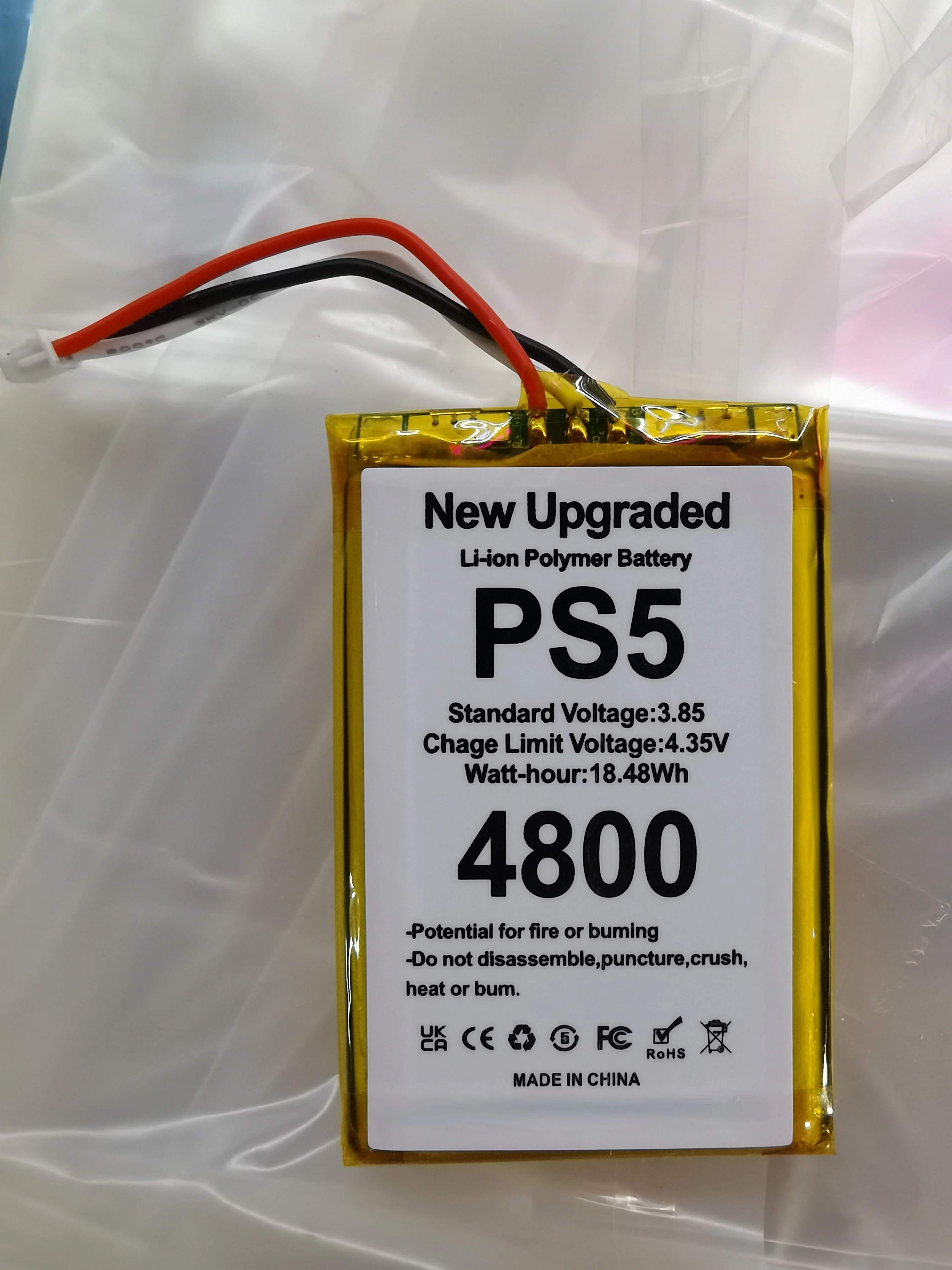 Brand-New 4800mAh Rechargeable Battery For Sony PS5 LIP1708 CFI-ZCT1W DualSense Game Controllers Higher Power
