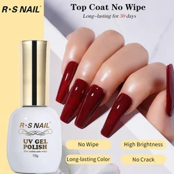 R.S NAIL 15ml No Wipe Gel Top Coat UV Base Coat Gel Polish Manicure Soak Off primer for nails UV LED Nail Art Transparent Gel