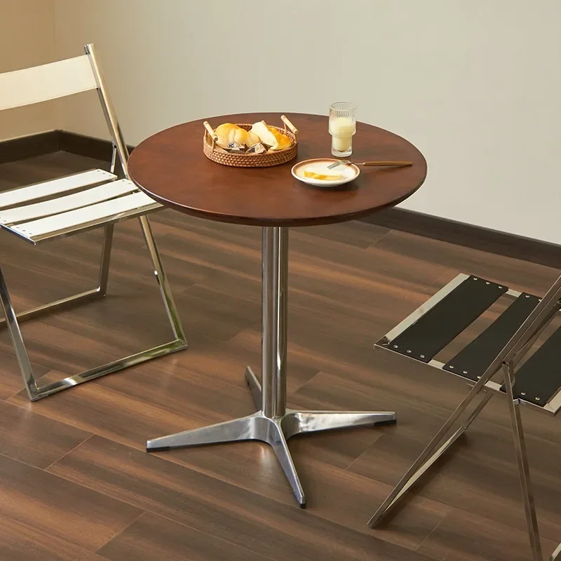 طاولة طعام من الخشب الصلب على الطراز الصناعي مقهى تجاري مقهى شاي الحليب مطعم بار