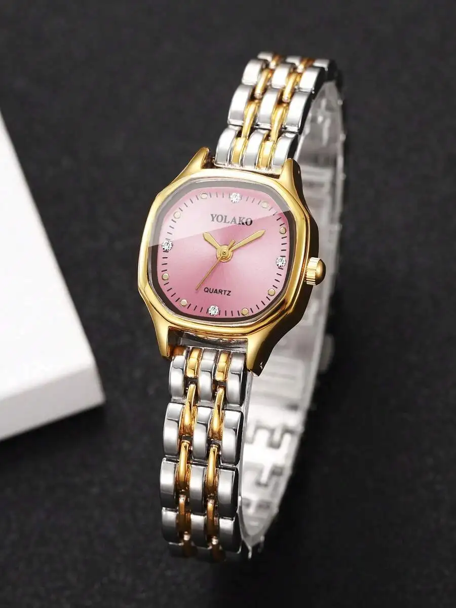 Women's Gift Watch Square Minimalist Rhinestone Dial Exquisite Fashion Quartz Watch, Gift For Girlfriend (1pc/Set) Watch Box