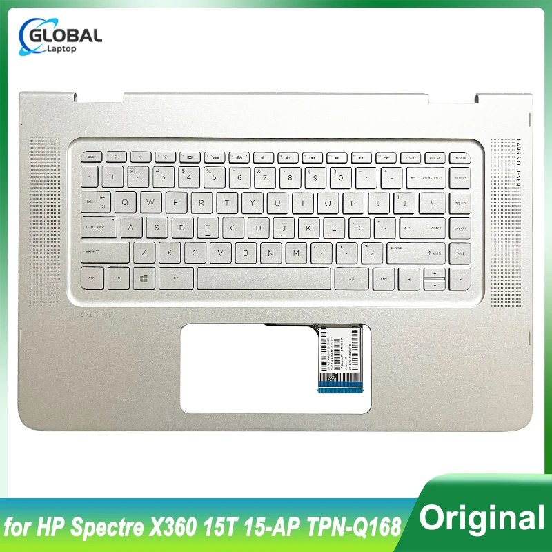 Original New US Keyboard for HP Spectre X360 15T 15-AP Laptop Palmrest Upper Cover Case Backlit keyboard replacement 841266-001