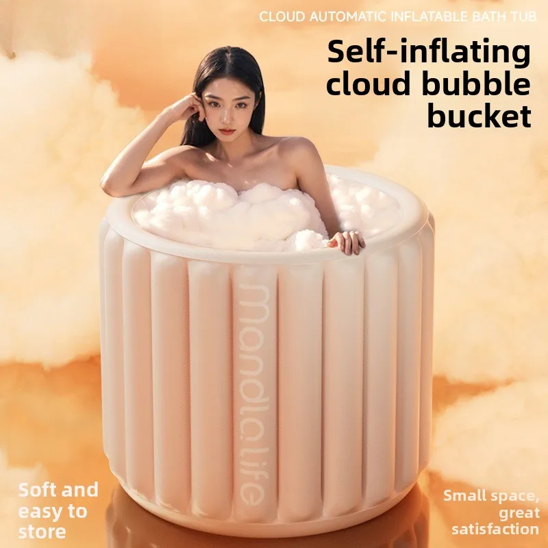 

Foldable Inflatable Bath Tub for Adults Automatic Quick Inflate Full Body Soaking Bath Barrel Bathing Tub Home Spa Day Use