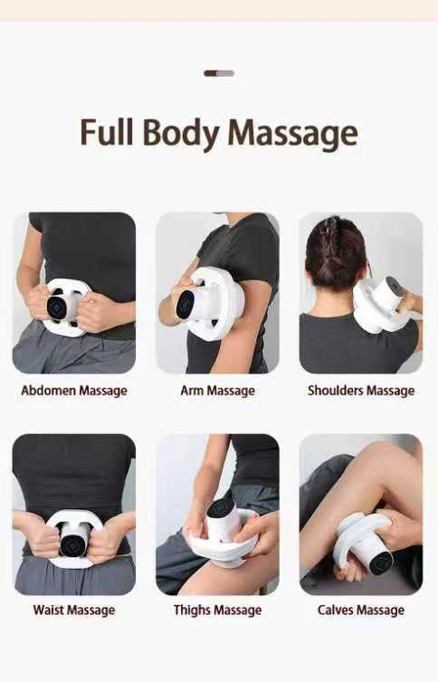 قوية 4-رئيس الكهربائية اللفافة مدلك الجسم الرقبة العلاج آلة تدليك بندقية مع محرك بدون فرش الاسترخاء عضلات الكتف الخلفي