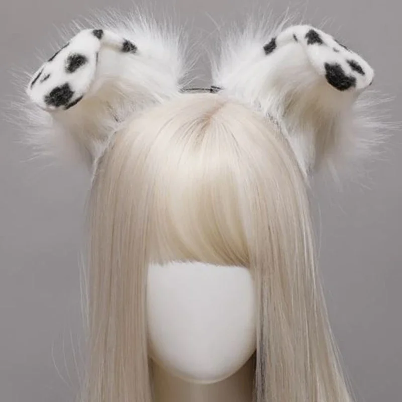 

Plush Dog Ears Headbands Furry Animal Ears Headwear Kawaii Hair Hoop for Halloween Cosplay Headpiece Party Supplies