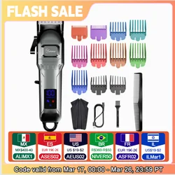 HATTEKER Electric Hair Clipper Professional Mens Hair Trimmer Baber USB Cordless Hair Machine Hairdressing Cape Set