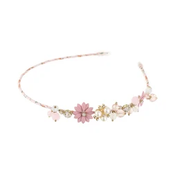 Bridal Wedding Hair Hoop Tiara Rhinestone Beads Headband Pearl Flower Headbands Hairbands For Women Girls Hair Accessories