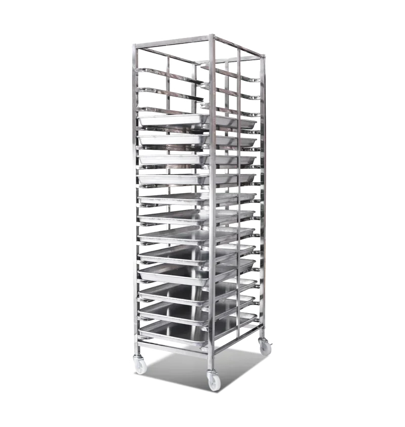 

rugged 100% pure 304 stainless steel baking tray cart with 16 to 34 layers