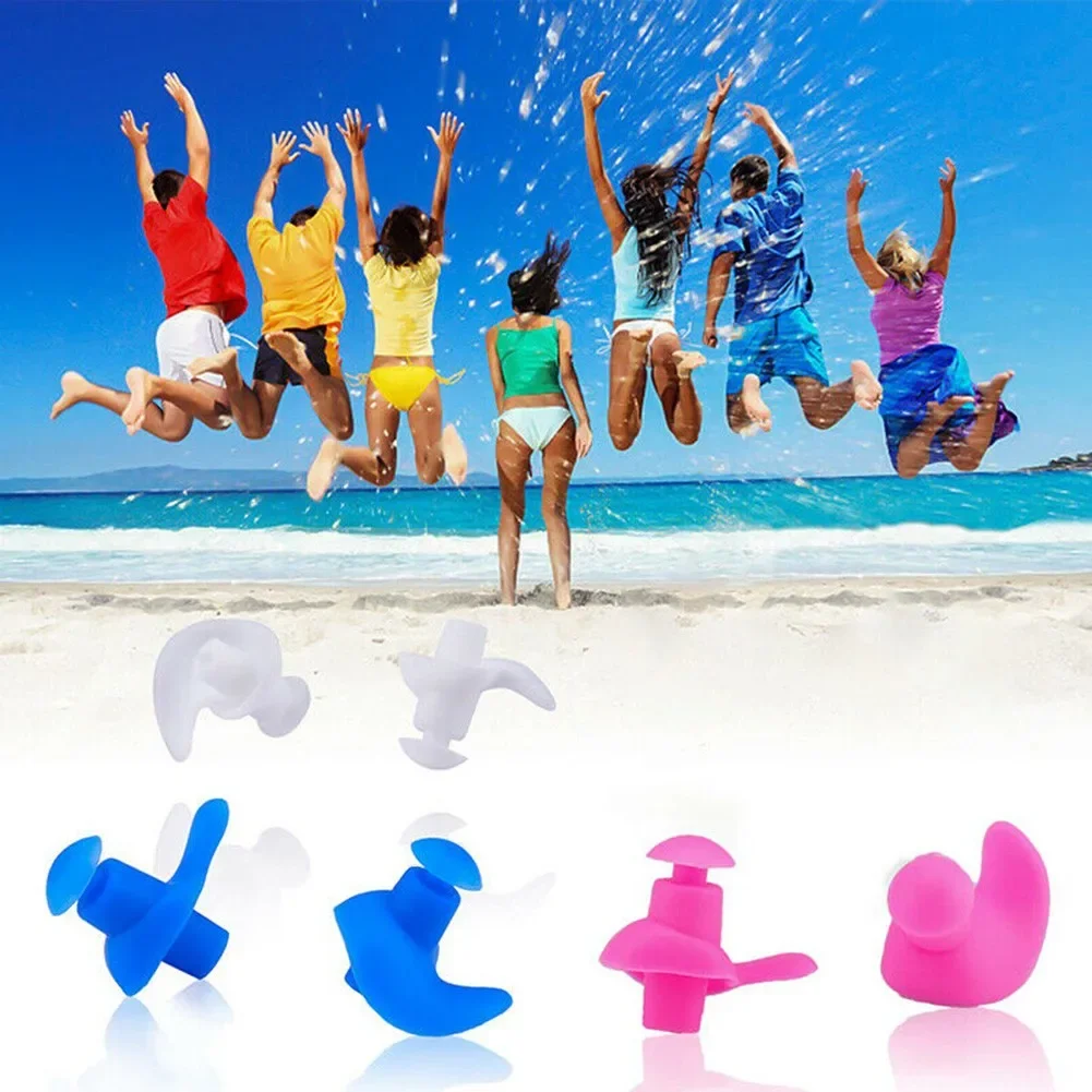 1 Pair Waterproof Swimming Professional Silicone Swim Earplugs Soft Anti-Noise Ear Plug For Adult Children Swimmers