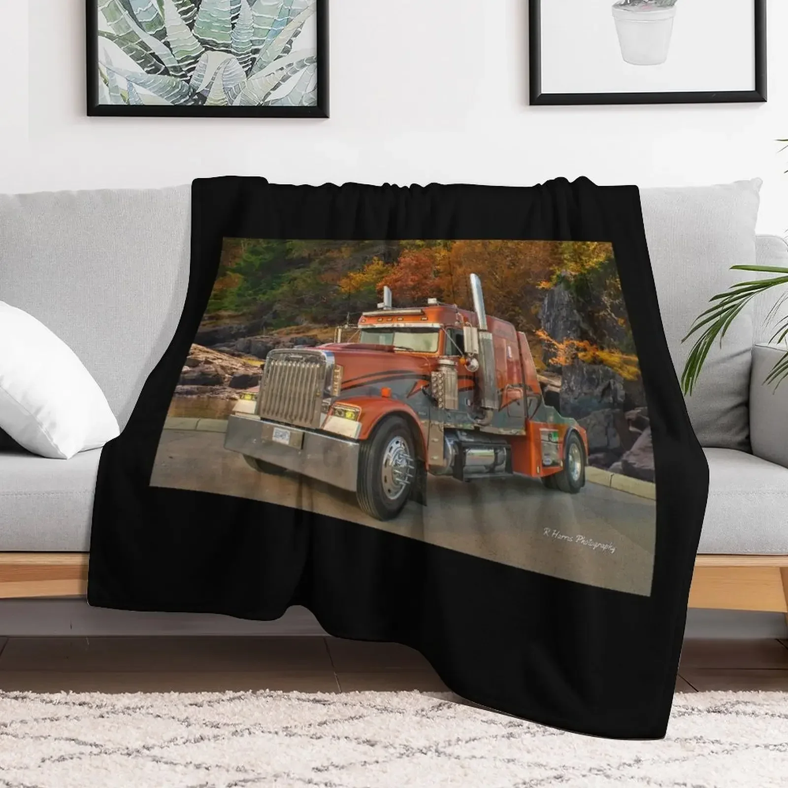 

Cool Freightliner Throw Blanket Designers funny gift Plaid on the sofa Blankets