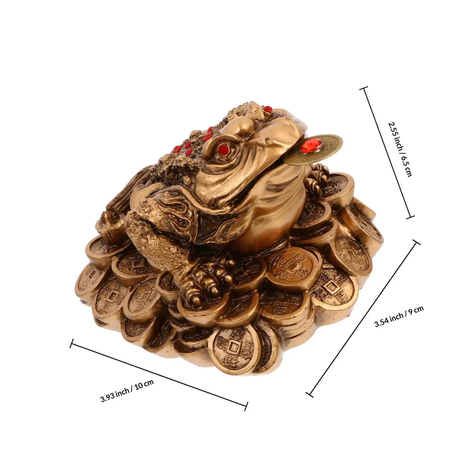 Toad Ornament for Home Office Desk Bookcase Shelf Bedroom Decor Wealth Symbol Feng Shui Tabletop Toad Decoration