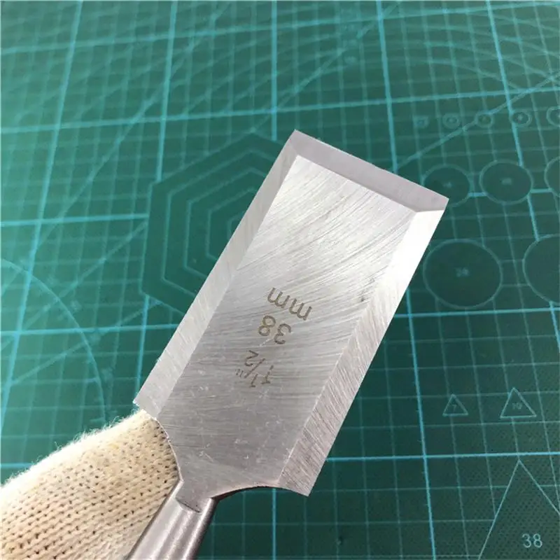 Cincel de acero para carpintería, cincel de madera, pala plana, mango de madera, cincel plano, cincel de acero de alto carbono