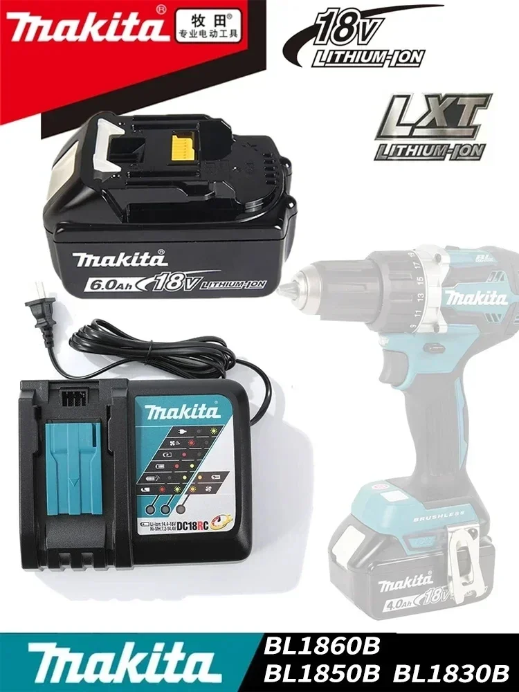 

Genuine makita Battery BL1860 BL1850B BL1850 BL1840 BL1830 screwdriver battery & charger 18v Replacement Power Tool Batteries