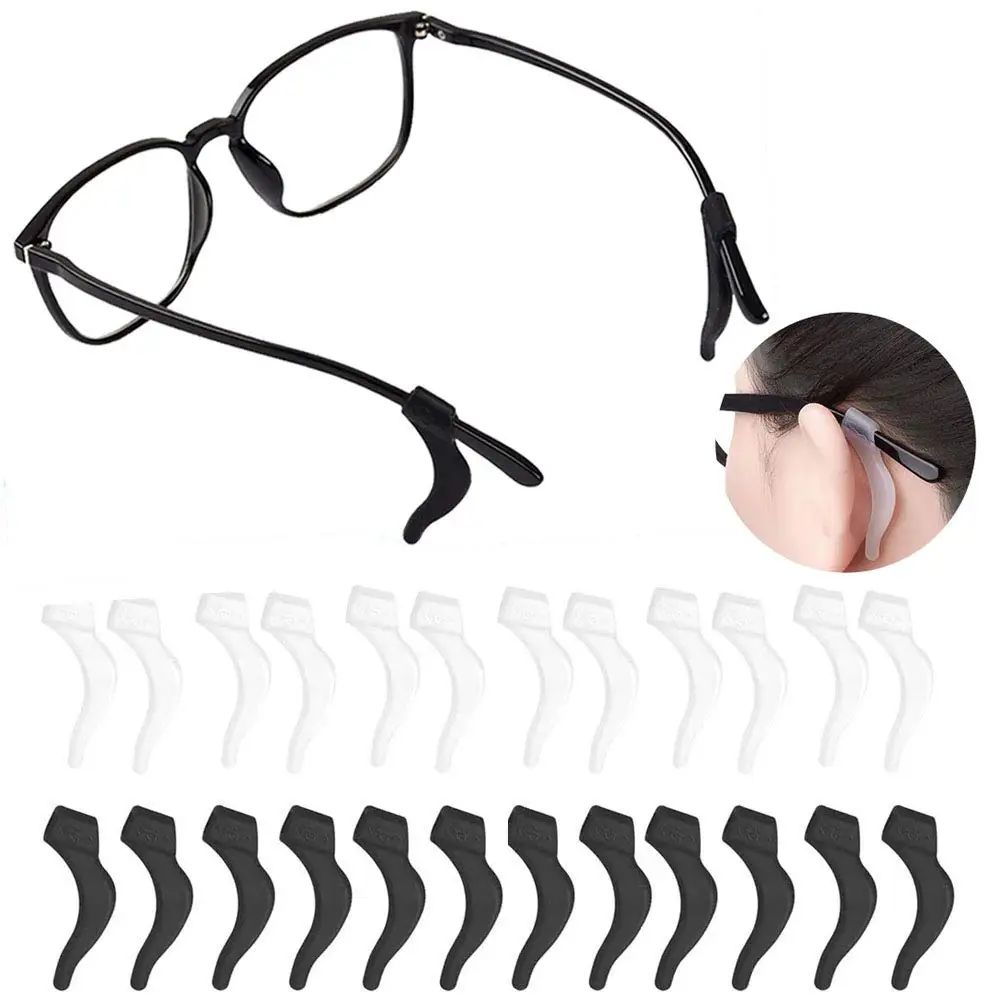 5/20pairs Silicone Anti-slip Ear Hooks Women Men Antiskid Glasses Leg Ear Sleeve Clear Anti-fall Eyewear Holder Accessories