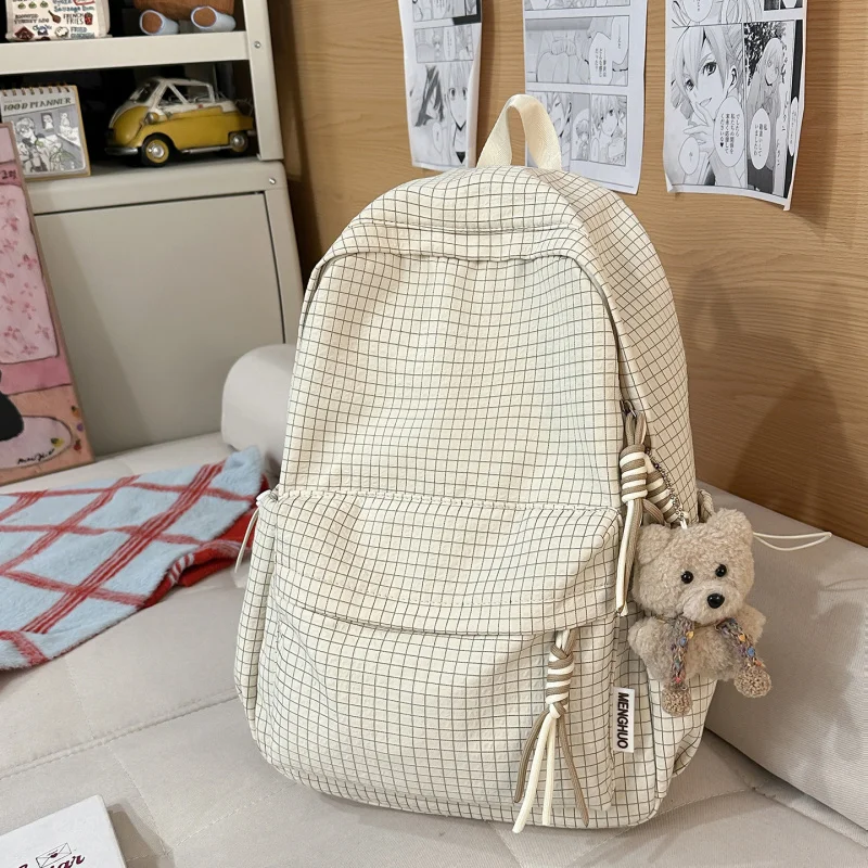 

Retro Hong Kong-style patterned backpack for female college students, large-capacity lightweight school bag for female high scho