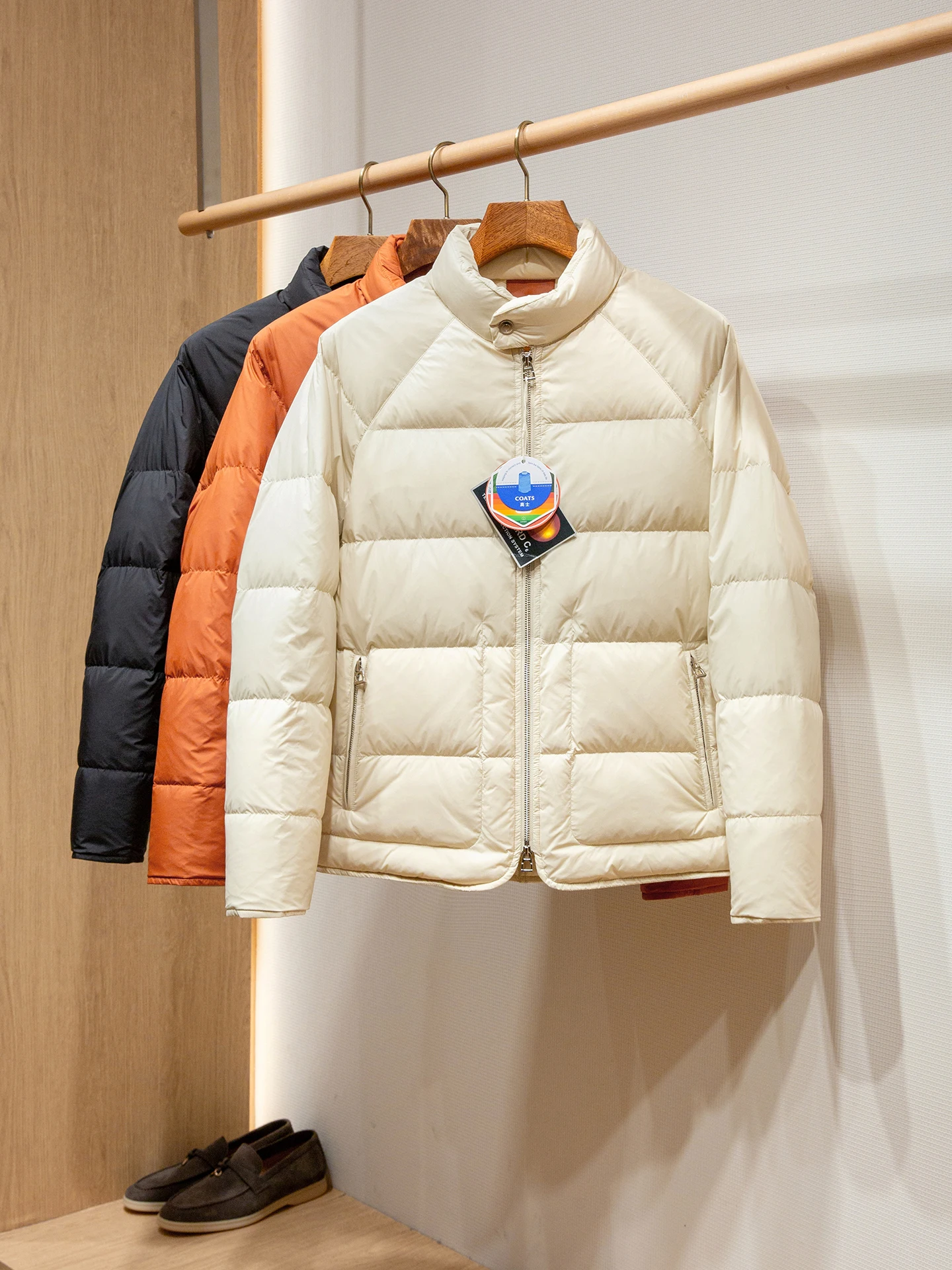 

Warm Stand Collar Riding Sle down Jaet Nylon 66 Waterproof Technology 90 White Goose down H Version Men's Casual Fa...