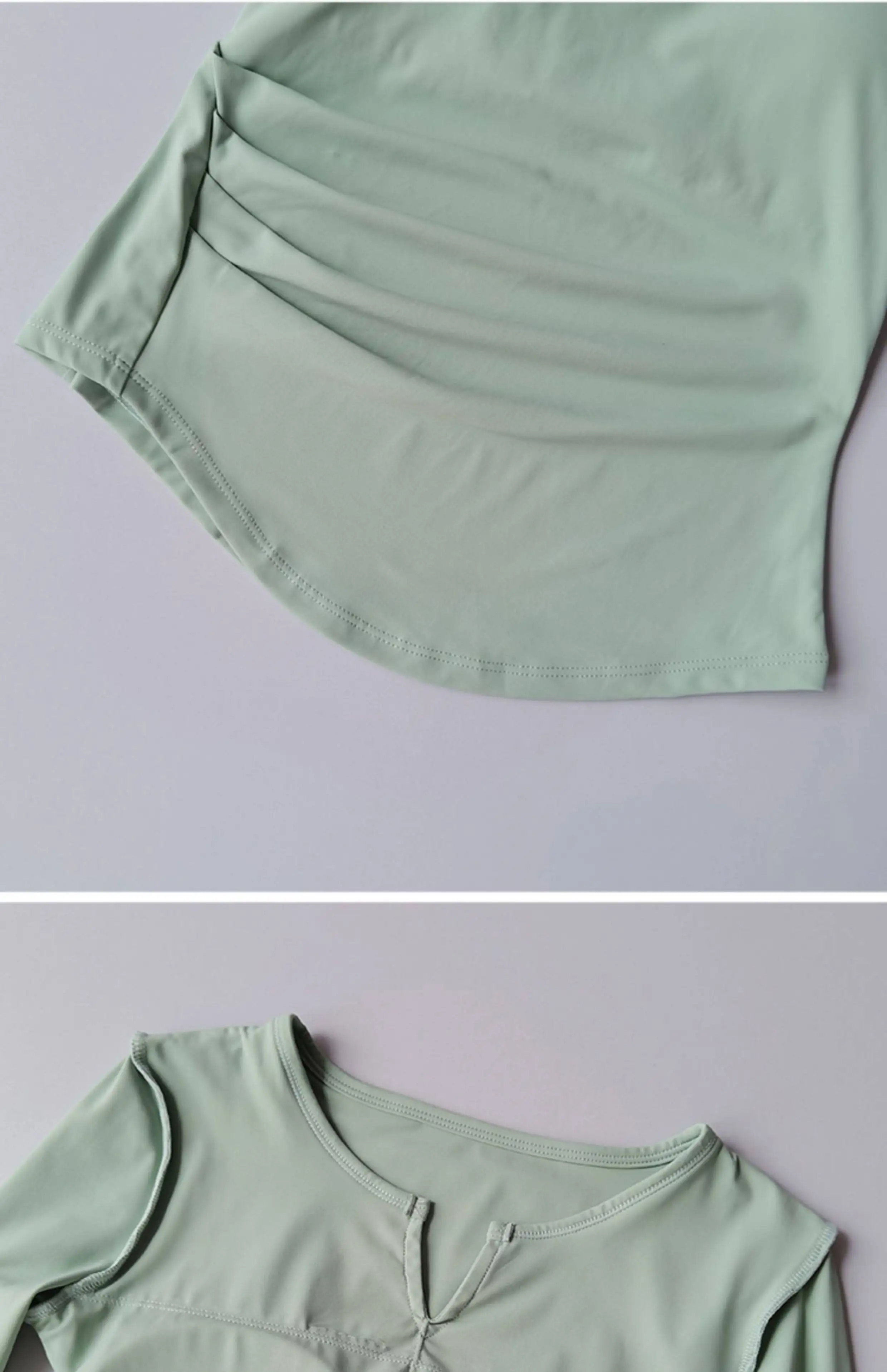Damen V-Ausschnitt Eng Anliegendes Sexy Yoga-Oberteil Schnelltrocknend Schlankmachendes Fitness-Lauf-T-Shirt Lässiges Sport-Langarm-Mode-Top – Detail 14