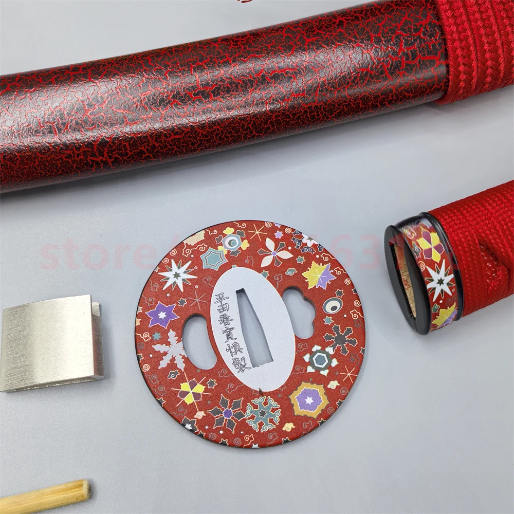 

Ручка Tsuka, рукоятка из нержавеющей стали, ручка Tsuba, медная оболочка Habaki Seppa из твердой древесины для настоящей Японии, детали меча самурая Катана