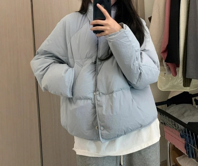 2025 신상 여성용 숏 패딩 다운 코튼 재킷 따뜻한 브레드 재킷