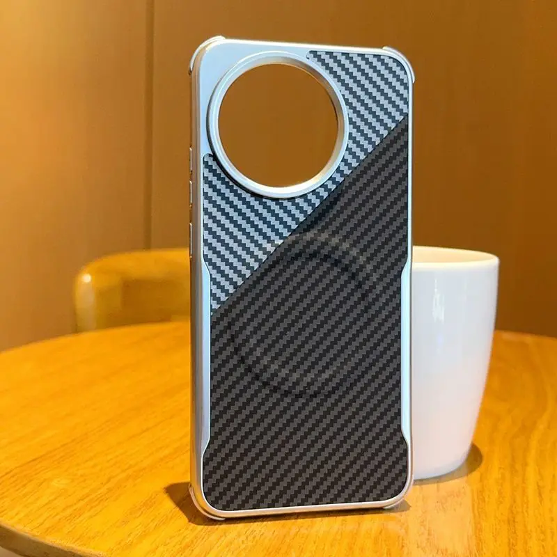 적용 가능한 레드미 k80 얼티밋 에디션 폰 케이스 포코 F7 울트라 마그네틱 카본 파이버 샤오미 15프로