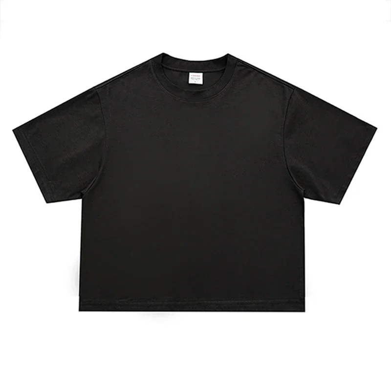 Basic Oversized Boxy Crew Neck T-shirt Mens Heavyweight 240GSM 100% Cotton Half Sleeve T-Shirts Summer Loose Sports Clothing image 6