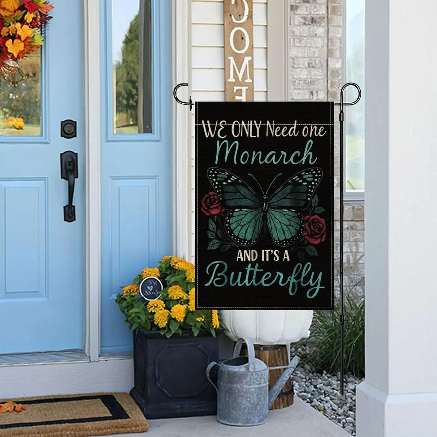 We Only Need One Monarch Butterfly Yard Flags for Decor,12x18 Inch Garden Flags Tapestry Double Sided Decor for Holiday Deco SSL